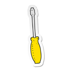 sticker of a cartoon screwdriver