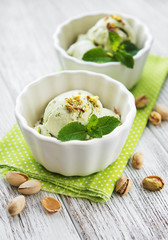 pistachio ice cream and mint