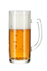 Glass of beer isolated on a white background