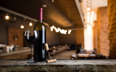 Wine and free space for your decoration
