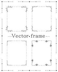 Hand drawn frame. Decorative elements, floral patterns.