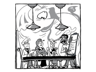 Elephant in the room black and white