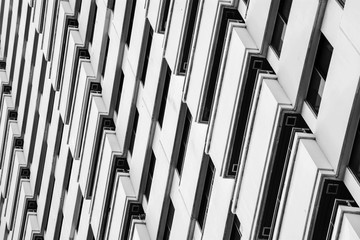 Architectural of balcony building pattern black and white