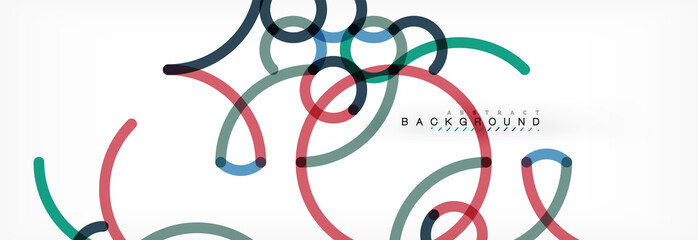 Obraz premium Curly lines abstract background, color overlapping linear texture