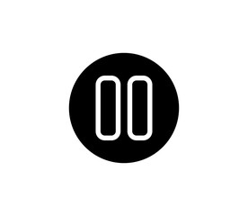 Pause sign icon. Player navigation button.