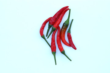 Red chili  isolated on white background.