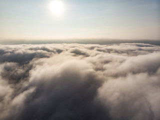 Fototapeta na wymiar Morning steam cloud fog