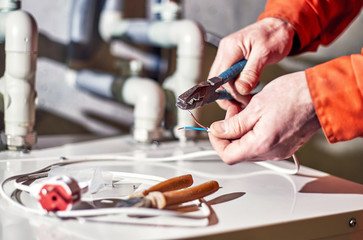 Fototapeta premium Connection of the power supply system of electricity