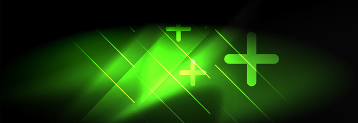 Neon glowing techno lines, hi-tech futuristic abstract background template with lines