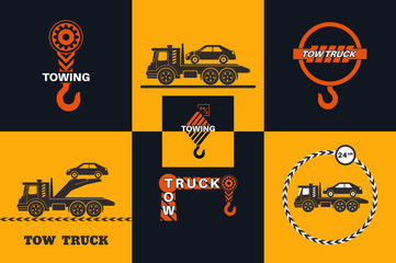Set of Tow truck icon