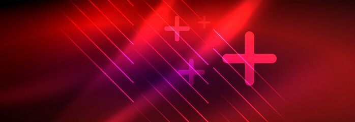 Obraz premium Shiny glowing lights neon color design background