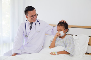 The doctor is treating the girl.