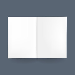 The mock up of the realistic blank opened brochure
