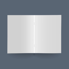 The mock up of the realistic blank opened brochure