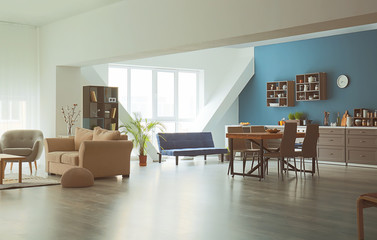 Interior of modern studio apartment