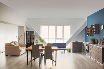 Fototapeta premium Interior of modern studio apartment