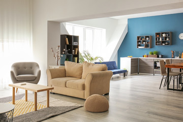 Interior of modern studio apartment