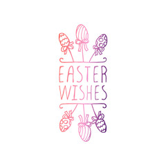 Handdrawn Typographic Easter Element on White Background