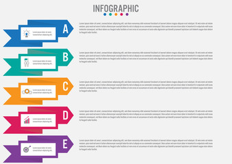 Business infographic labels template with 5 options.Creative concept for infographic..