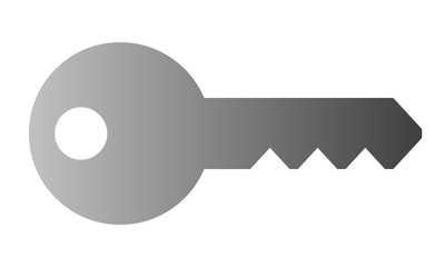 Key symbol icon - red gradient, isolated - vector