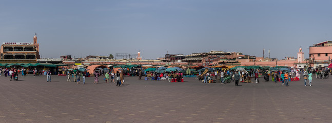 People in Jemaa el-Fna, main square of Marrakech, Morocco