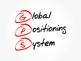 GPS - Global Positioning System acronym, technology concept background