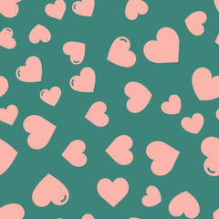 Hearts for Valentine's Day. Romantic feeling and love. Seamless vector EPS 10. Abstract geometric pattern. Multicolor Figures. Texture for print and Banner. Flat style