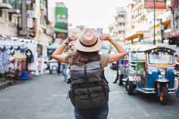 Foto op Plexiglas Female tourist in Bangkok © Nattakorn