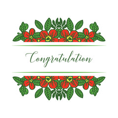 Vector illustration write congratulation with elegant floral frame hand drawn