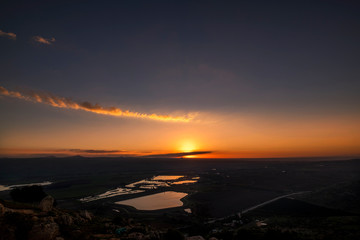 dark sunrise over the vally, Israel