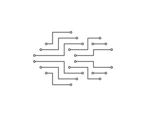 circuit technology logo template vector icon illustration design 