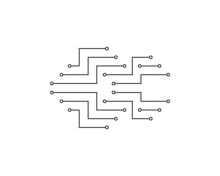 circuit technology logo template vector icon illustration design 