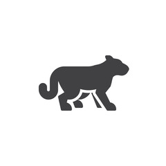 Wild cat side view vector icon. filled flat sign for mobile concept and web design. guepard cat standing glyph icon. Cheetah symbol, logo illustration. Pixel perfect vector graphics