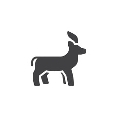 Antelope side view vector icon. filled flat sign for mobile concept and web design. Antelope standing glyph icon. Wild animal symbol, logo illustration. Pixel perfect vector graphics