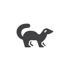 Mink side view vector icon. filled flat sign for mobile concept and web design. marten standing glyph icon. Wild forest animal symbol, logo illustration. Pixel perfect vector graphics