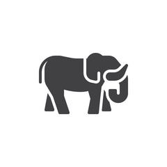 Elephant side view vector icon. filled flat sign for mobile concept and web design. Elephant stand glyph icon. Wild animals symbol, logo illustration. Pixel perfect vector graphics