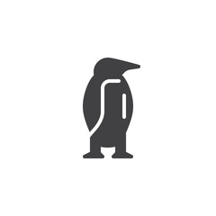 Penguin animal vector icon. filled flat sign for mobile concept and web design. Standing penguin glyph icon. Antarctic animal symbol, logo illustration. Pixel perfect vector graphics