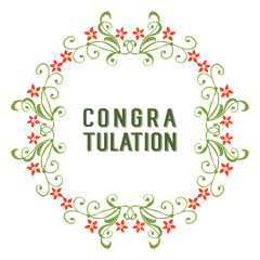 Vector illustration leaf flower frame style for write congratulation hand drawn