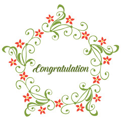 Obraz premium Vector illustration leaf flower frame style for write congratulation hand drawn