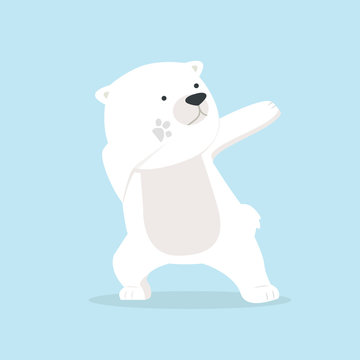 Cute polar Bear dabbing movement