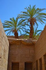 Elements and details of the interior of the Karnak Haram in Luxor.
