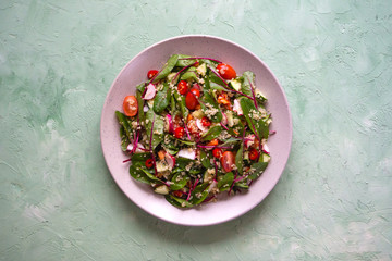 Organic Chard Salad with quinoa and tomatoes. 