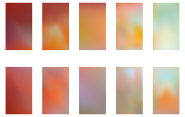 Collection of Abstract Gradient Mesh Futuristic Vector Backgrounds.  Modern screen vector design for mobile app.