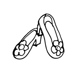 Hand drawn doodle of shoes.Perfect for invitation, greeting card