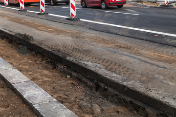 Urban road is under construction