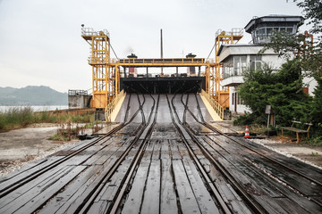 Perspective view of a railway ramp