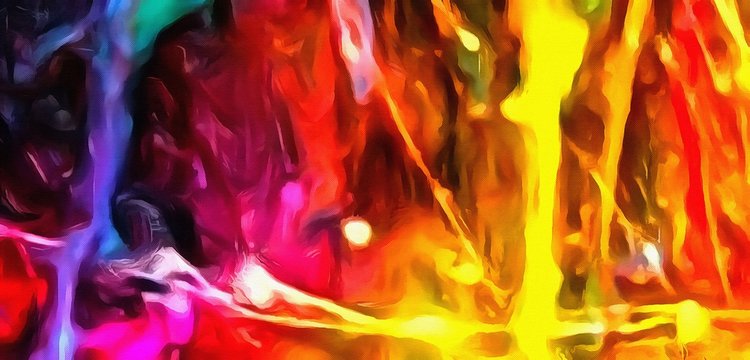 Abstract acrylic background. Watercolor texture. Psychedelic crazy art. Unusual design pattern. Warm and very bright colors. Cartoon and soft blurred elements. Artistic graphic artwork.