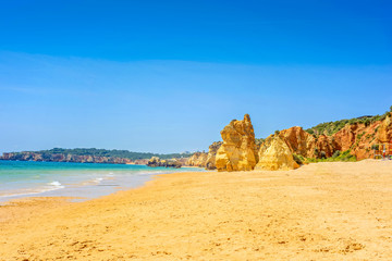 Beach Praia da Rocha in Portimao, Algarve, Portugal