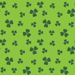 bright green seamless pattern with shamrock leaves - vector background