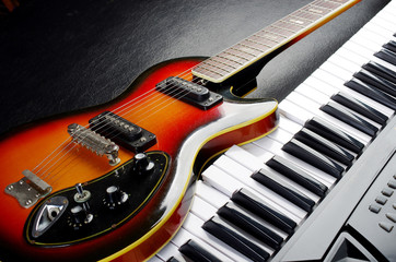 Electric guitar and keyboard synthesizer